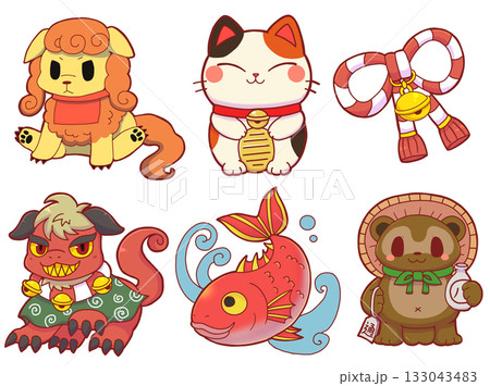 和風の縁起物セット 133043483