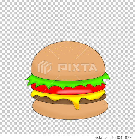 一幅豐盛的漢堡插圖 133043878