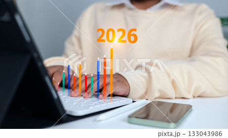 Business Growth Forecast 2026 Concept with Digital Data Analysis and Technology Business Growth Forecast 2026 Concept with Digital Data Analysis and Technology 133043986