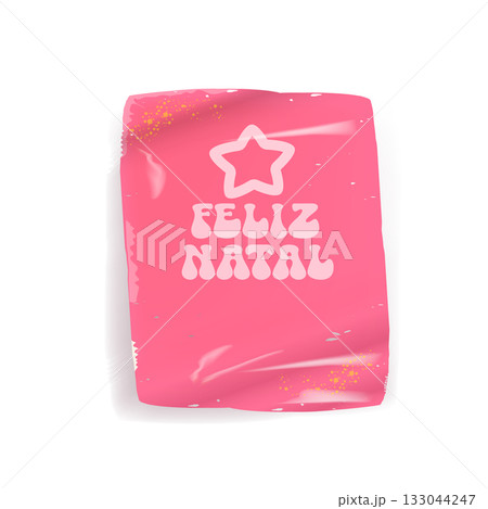 Feliz Natal Merry Christmas in Brazilian Portuguese quote pink sticker vector design, creative holiday typography, modern graphic art for cards, invitations, social media banners. Feliz Natal text Feliz Natal Merry Christmas in Brazilian Portuguese quote pink sticker vector design, creative holiday typography, modern graphic art for cards, invitations, social media banners. Feliz Natal text 133044247