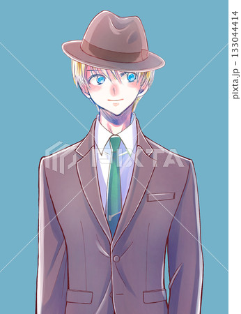背広の男性　帽子　白人 133044414