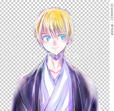 身穿日本服裝的白人男子 133044419