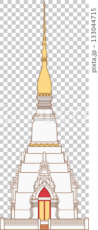 Illustration of Phra That Choeng Chum, a stupa in Sakon Nakhon province, Thailand. Illustration of Phra That Choeng Chum, a stupa in Sakon Nakhon province, Thailand. 133044715
