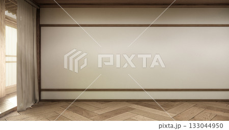 Architecture and interior concept Empty room and wood floor background 3D illustration rendering 133044950