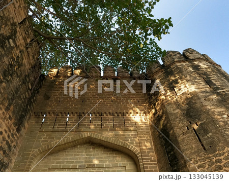 Sangni Fort outer wall and upper gate view showcasing Mughal architectural strength and historical legacy of Pakistan 133045139