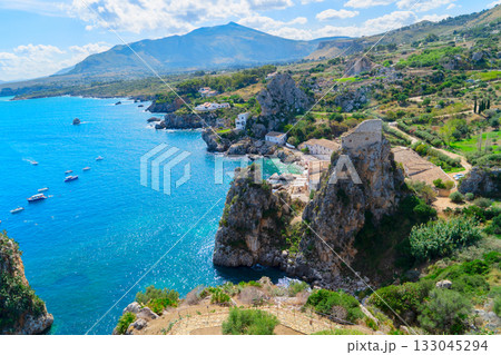 Scopello cliffs, Sicily Island, Italy Scopello cliffs, Sicily Island, Italy 133045294