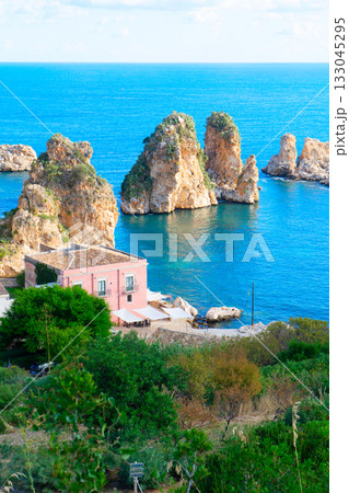 Scopello cliffs, Sicily Island, Italy Scopello cliffs, Sicily Island, Italy 133045295