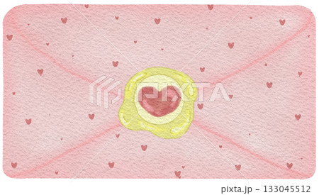 Illustration for Valentine's Day The Day of Love Envelope Heart Letters and Key Romance Graphic 133045512