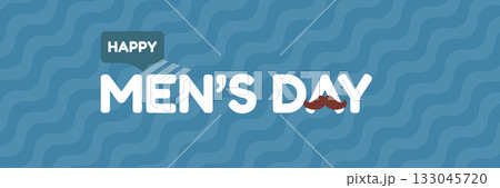 International Men's Day blue wide banner with mustache on blue abstract background. Happy mens day wide poster, banner and sticker. WORLD MALE DAY International Men's Day blue wide banner with mustache on blue abstract background. Happy mens day wide poster, banner and sticker. WORLD MALE DAY 133045720
