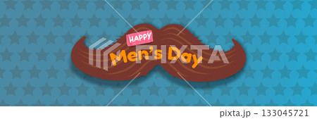 International Men's Day blue wide banner with mustache on blue abstract background. Happy mens day wide poster, banner and sticker. WORLD MALE DAY International Men's Day blue wide banner with mustache on blue abstract background. Happy mens day wide poster, banner and sticker. WORLD MALE DAY 133045721