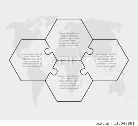 Puzzle diagram infographic process on 4 parts Puzzle diagram infographic process on 4 parts 133045891