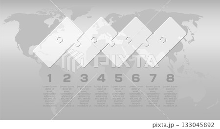 Eight steps line infographic, puzzle diagram 133045892