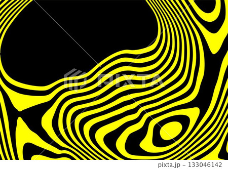 Aggressive neon yellow and black background with dynamic distorted lines creating strong motion. Eps 10 133046142