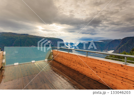 Fjord landscape at Stegastein viewpoint Norway Fjord landscape at Stegastein viewpoint Norway 133046203