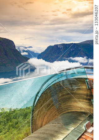 Fjord landscape at Stegastein viewpoint Norway Fjord landscape at Stegastein viewpoint Norway 133046207