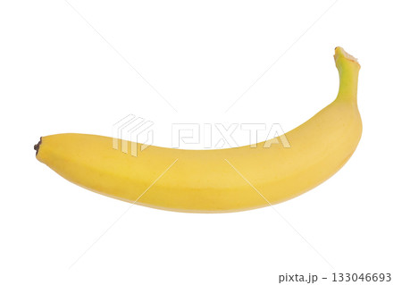 Banana one yellow isolate on white. Tropical fruit, banana. 133046693