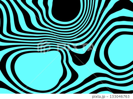 Psychedelic black and teal background with dynamic distorted stripes creating a strong optical effect. Eps 10 Psychedelic black and teal background with dynamic distorted stripes creating a strong optical effect. Eps 10 133046763