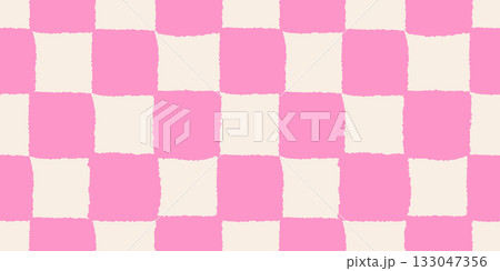 Seamless Checker Pattern With Irregular Pink Squares In Preppy Indie Trendy Style Seamless Checker Pattern With Irregular Pink Squares In Preppy Indie Trendy Style 133047356