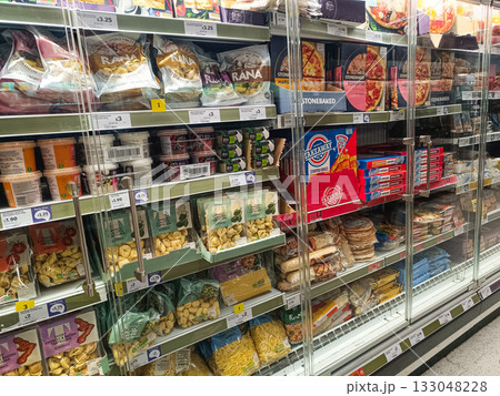 Supermarket Aisle With Instant Noodles and Asian Groceries. London, UK, 15 April 2024 Supermarket Aisle With Instant Noodles and Asian Groceries. London, UK, 15 April 2024 133048228