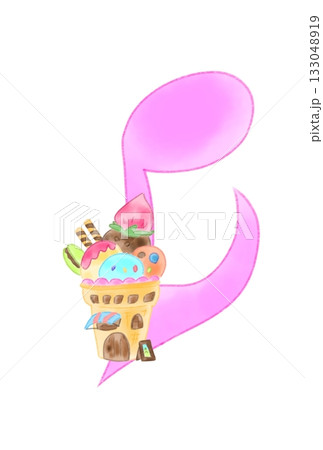 アイスクリームの家が付いた音符 133048919