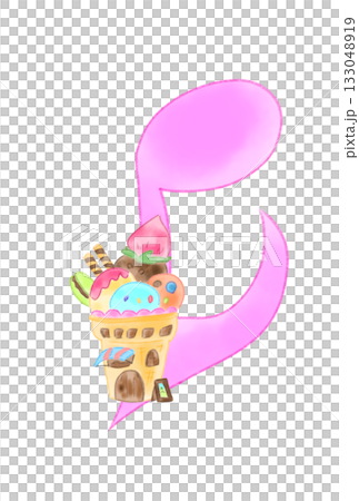 アイスクリームの家が付いた音符 133048919