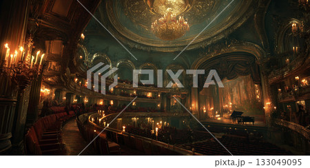 Vintage opera house interior during concert 133049095