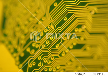 Computer motherboard. Details of a mainboard back Computer motherboard. Details of a mainboard back 133049415