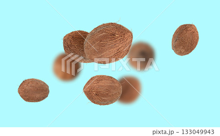 Coconuts falling, levitate coco nut explosion 133049943