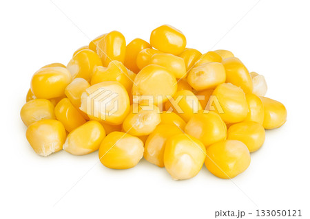 corn seeds isolated on white background with full depth of field 133050121