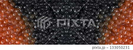 Black and Red Artificial Caviar Texture Background Black and Red Artificial Caviar Texture Background 133050231