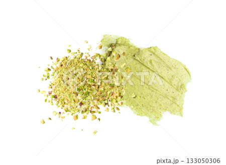 Green pistachio body scrub texture smear 133050306
