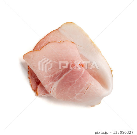 Baked Pork Slices Isolated, Roasted Sliced Loin, Tenderloin Ham Pieces, Boiled Meat Fillet Cuts 133050327