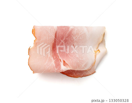 Baked Pork Slices Isolated, Roasted Sliced Loin, Tenderloin Ham Pieces, Boiled Meat Fillet Cuts Baked Pork Slices Isolated, Roasted Sliced Loin, Tenderloin Ham Pieces, Boiled Meat Fillet Cuts 133050328