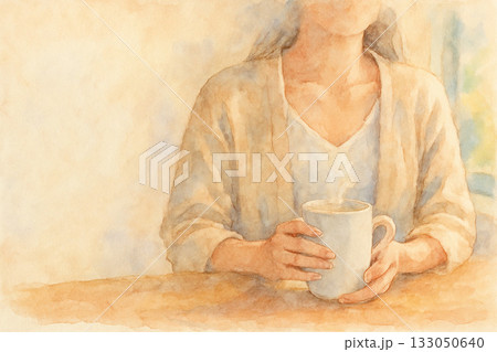 朝の湯気と手首のライン 朝の湯気と手首のライン 133050640