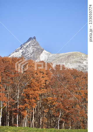 初冬の北海道森町で冠雪の駒ヶ岳の風景を撮影 初冬の北海道森町で冠雪の駒ヶ岳の風景を撮影 133050774