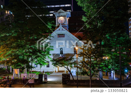 北海道 札幌市 札幌市時計台の夜景 北海道 札幌市 札幌市時計台の夜景 133050821