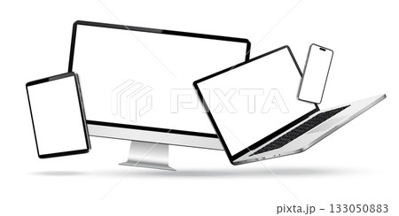 Smartphone, tablet, laptop and computer with levitation effect 133050883