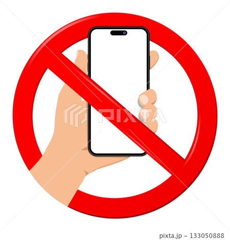 Do not use mobile phone sign. Prohibition sign do not use mobile phone isolated on white background. Do not use mobile phone sign. Prohibition sign do not use mobile phone isolated on white background. 133050888