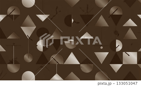 ブラウンジオメトリック – 温もりある幾何学パターン Brown Geometry – Warm M 133051047