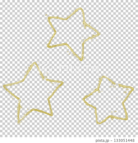 かすれが美しい金色の星ブラシセット/手描き風メタリックスター素材 かすれが美しい金色の星ブラシセット/手描き風メタリックスター素材 133051448
