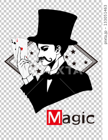 魔術師標誌與撲克牌 133051463