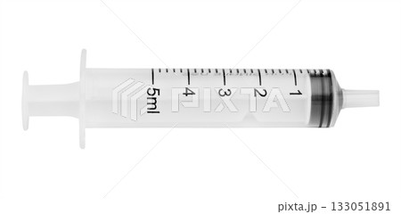 Medical syringe for injection isolated on white background 133051891