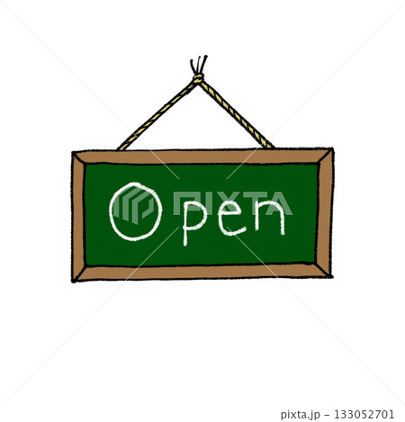 手描きカフェボード open（オープン）看板、Open / Close セット（手描きカフェボード 133052701