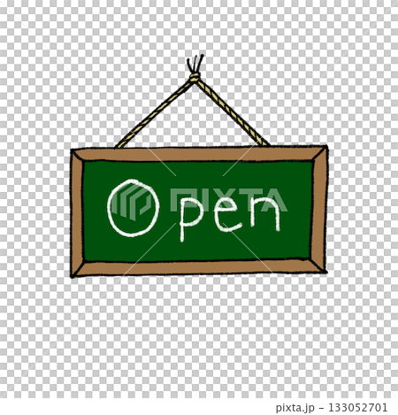 手描きカフェボード open（オープン）看板、Open / Close セット（手描きカフェボード 133052701