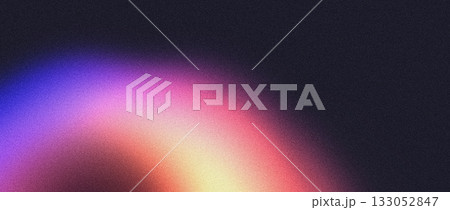 Grainy gradient background, yellow purple orange blue glowing vibrant colors abstract shape on dark backdrop noise texture banner design Grainy gradient background, yellow purple orange blue glowing vibrant colors abstract shape on dark backdrop noise texture banner design 133052847