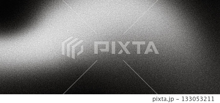 Black white grainy background, monochrome gray noisy texture dark grunge banner, header poster cover backdrop design 133053211