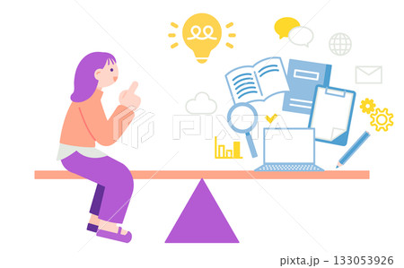 ワークライフバランス　仕事と私生活のバランスイメージ 133053926