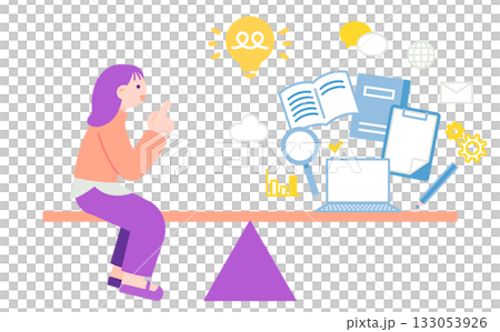 ワークライフバランス　仕事と私生活のバランスイメージ 133053926