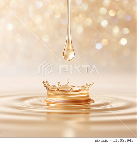 美容液の滴が作る美しい波紋の瞬間 133053943
