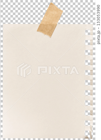 brown paper note on white background 133053990